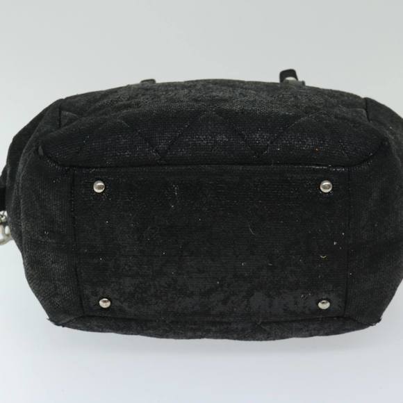 CHANEL Paris Biarritz MM Tote Bag Coated Canvas Black CC Auth bs13031 - Picture 5 of 16